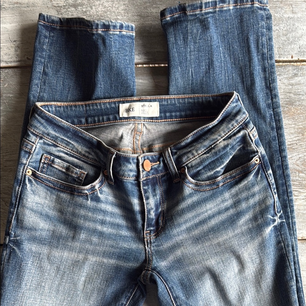 BKE Blue Straight Leg Jeans with Classic Medium Wash